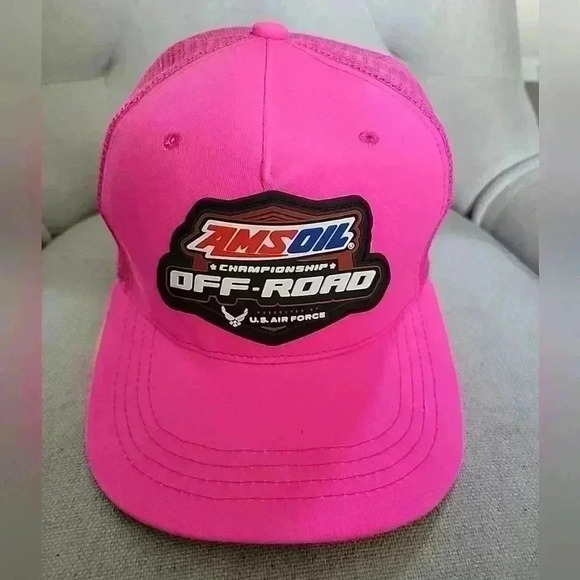 Amsoil Off-Road Presented By US Air Force Hot Pink Mesh Backed Destressed - Picture 1 of 5